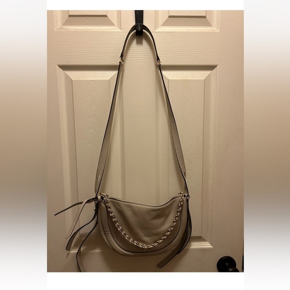 Michael Kors Jagger Crossbody Pebble Leather Greige Purse - Picture 1 of 13